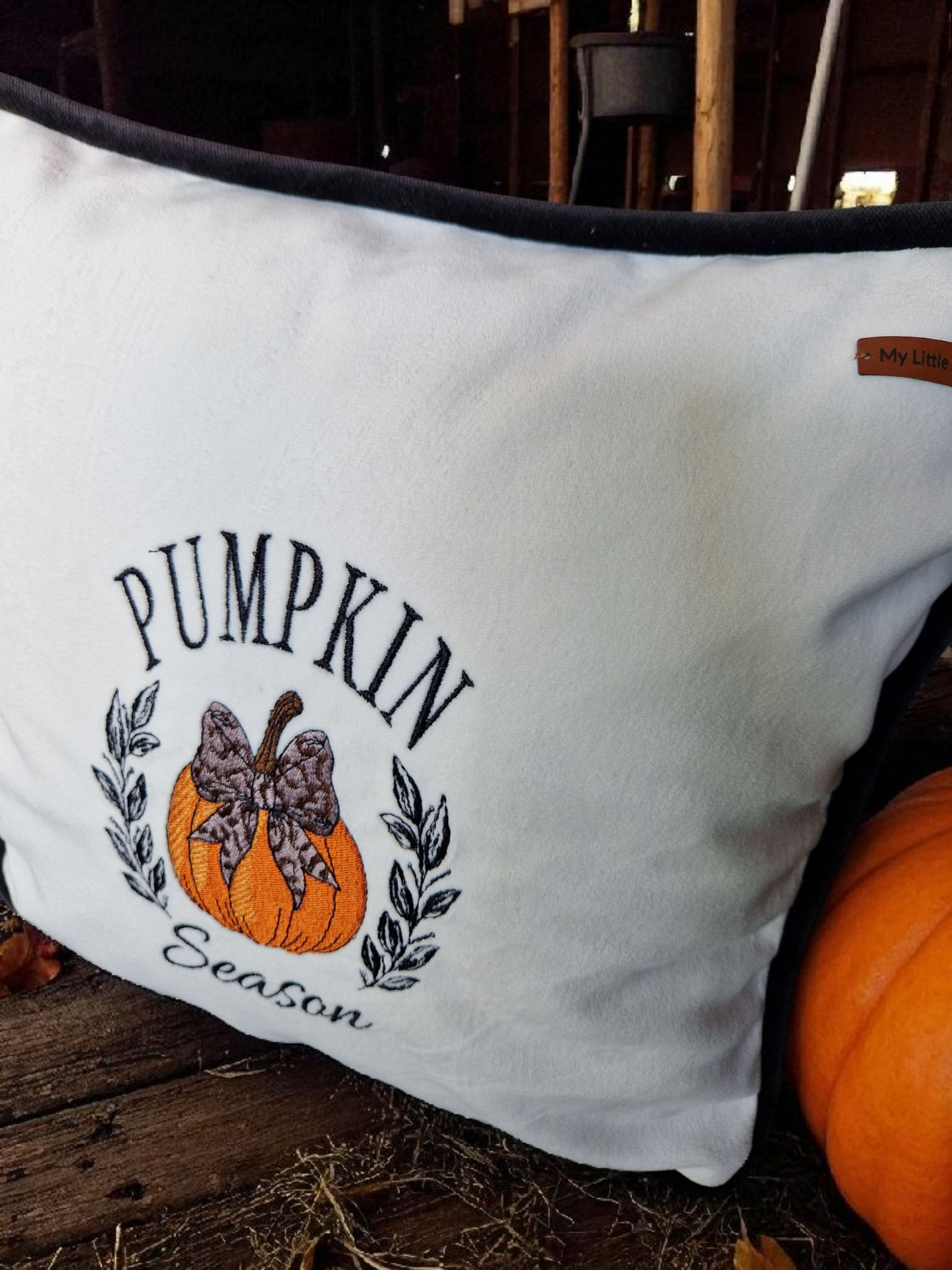 Embroidered Autumn Cushion