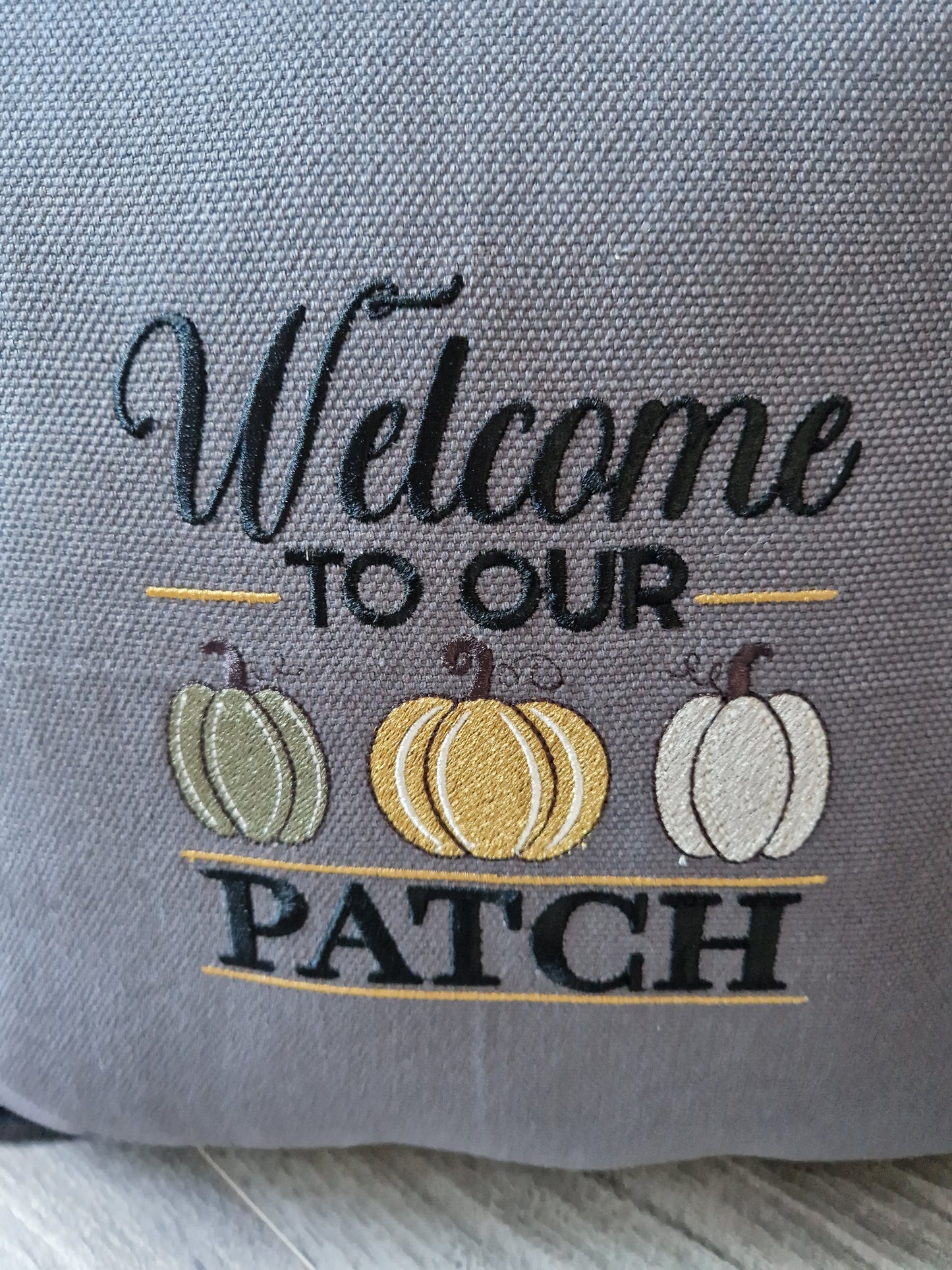 Embroidered Autumn cushion