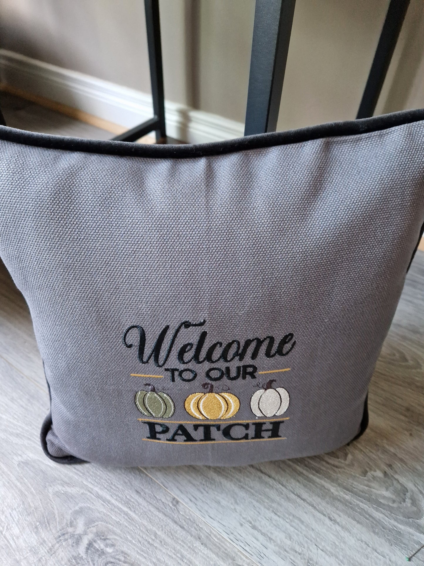 Embroidered Autumn cushion