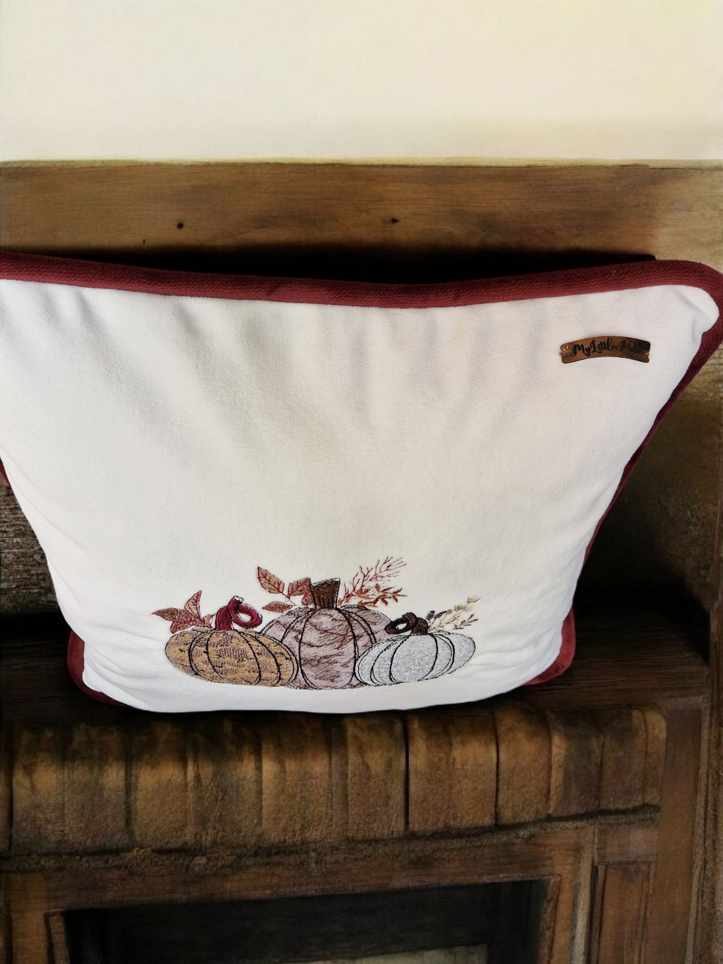 Embroidered Autumn Cushion