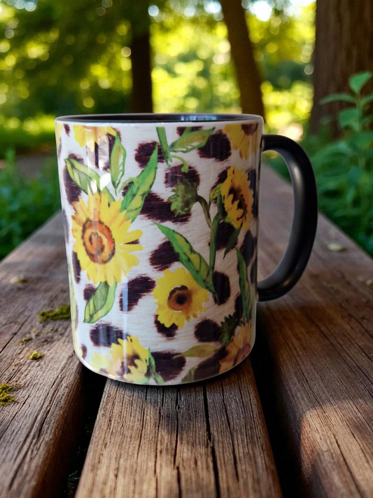 Leopard sunflower mug