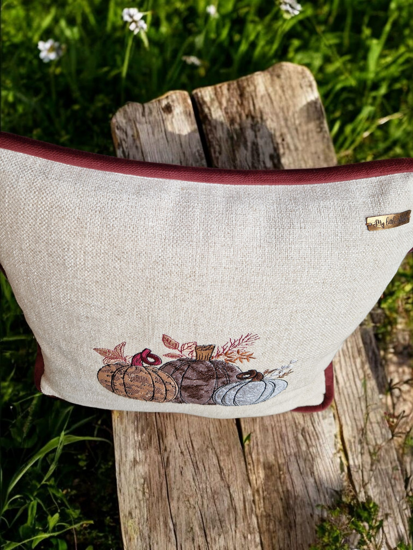 Embroidered Autumn Cushion