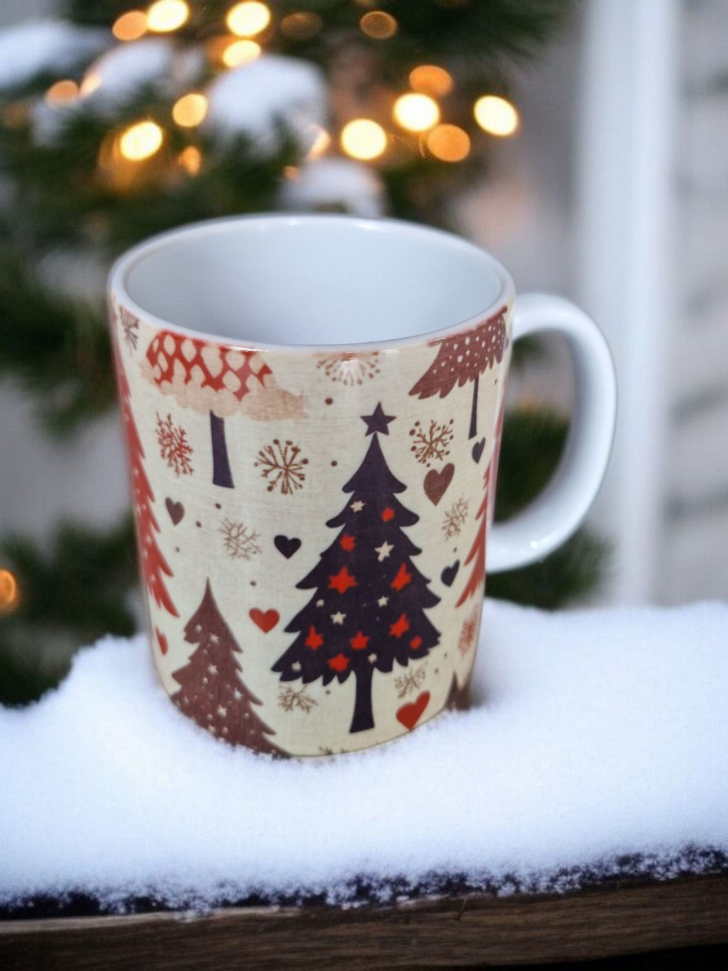 Christmas trees mugs gift box