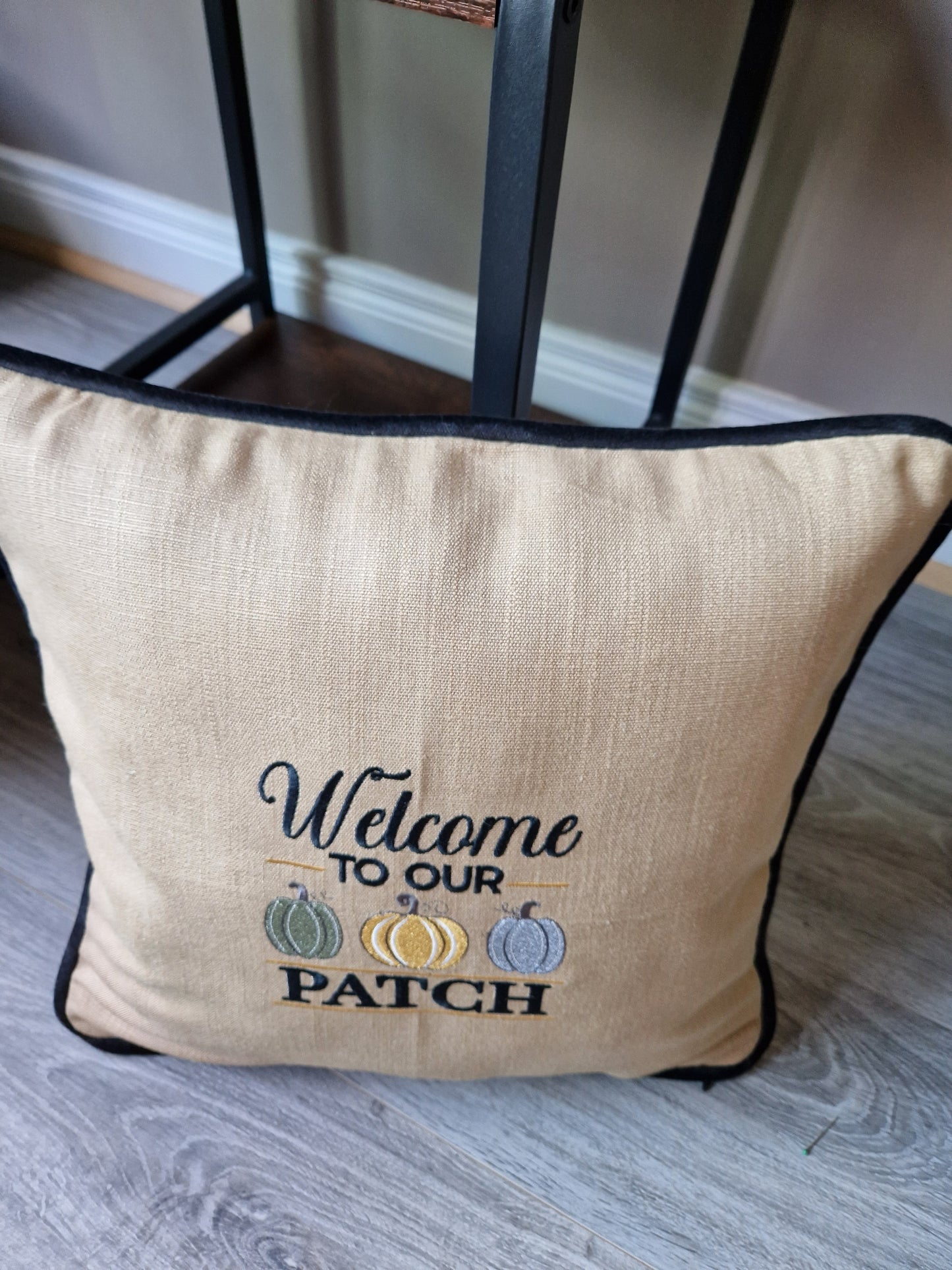 Embroidered Autumn cushion