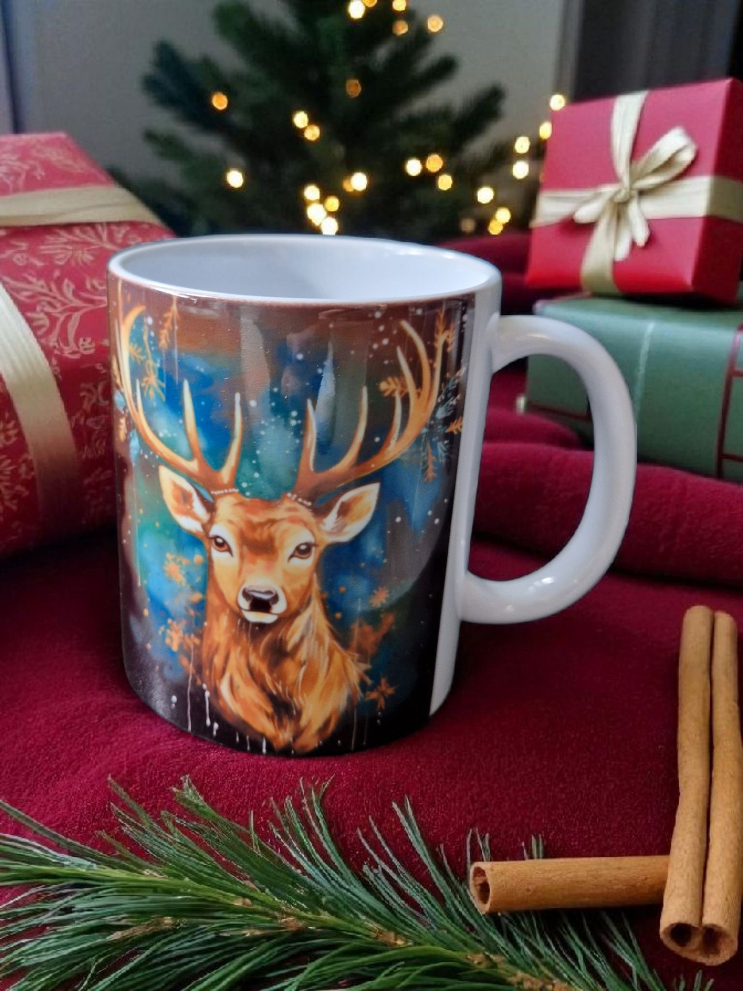 Christmas blue mugs gift box