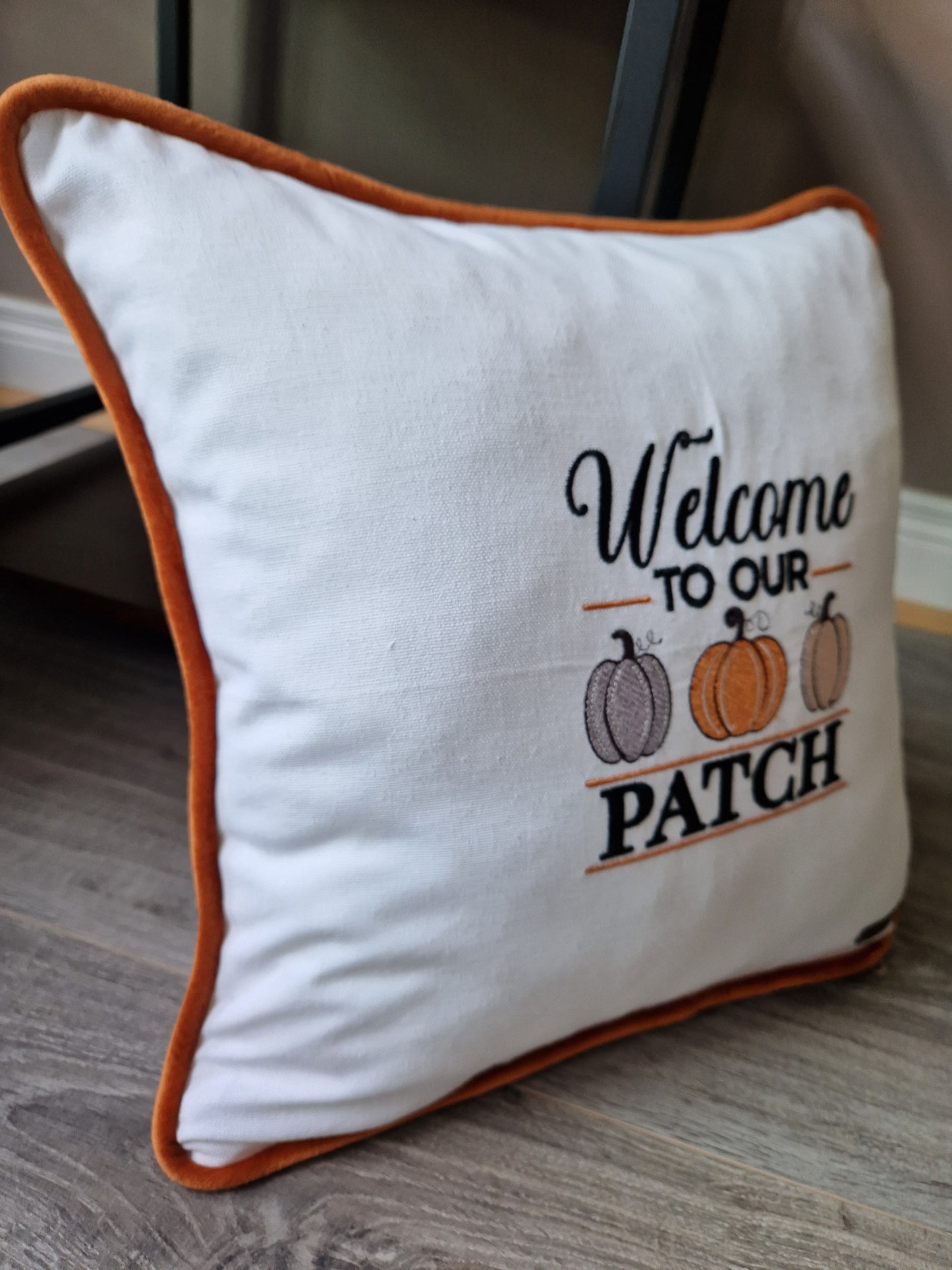 Embroidered Autumn cushion