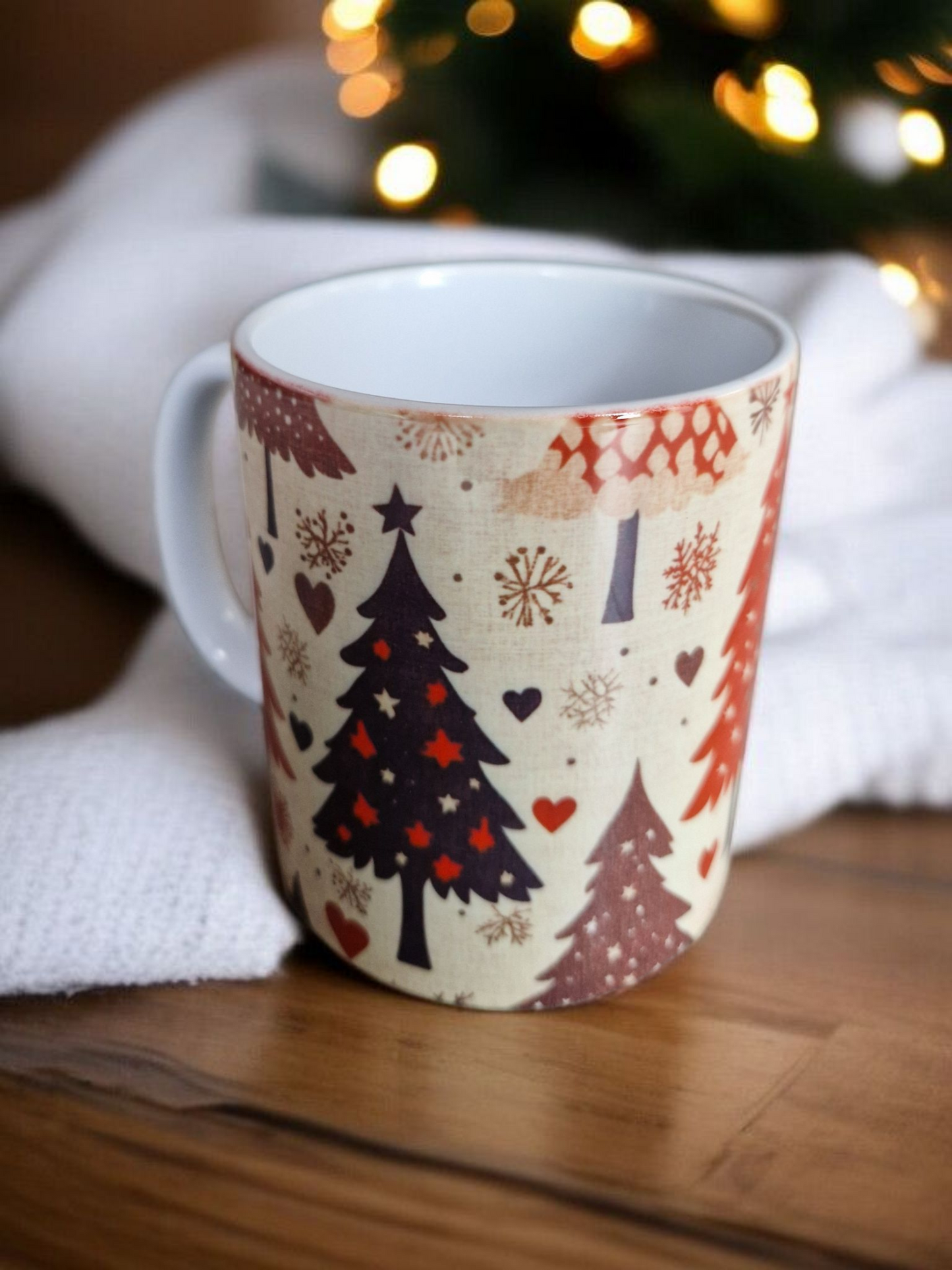Christmas trees mugs gift box