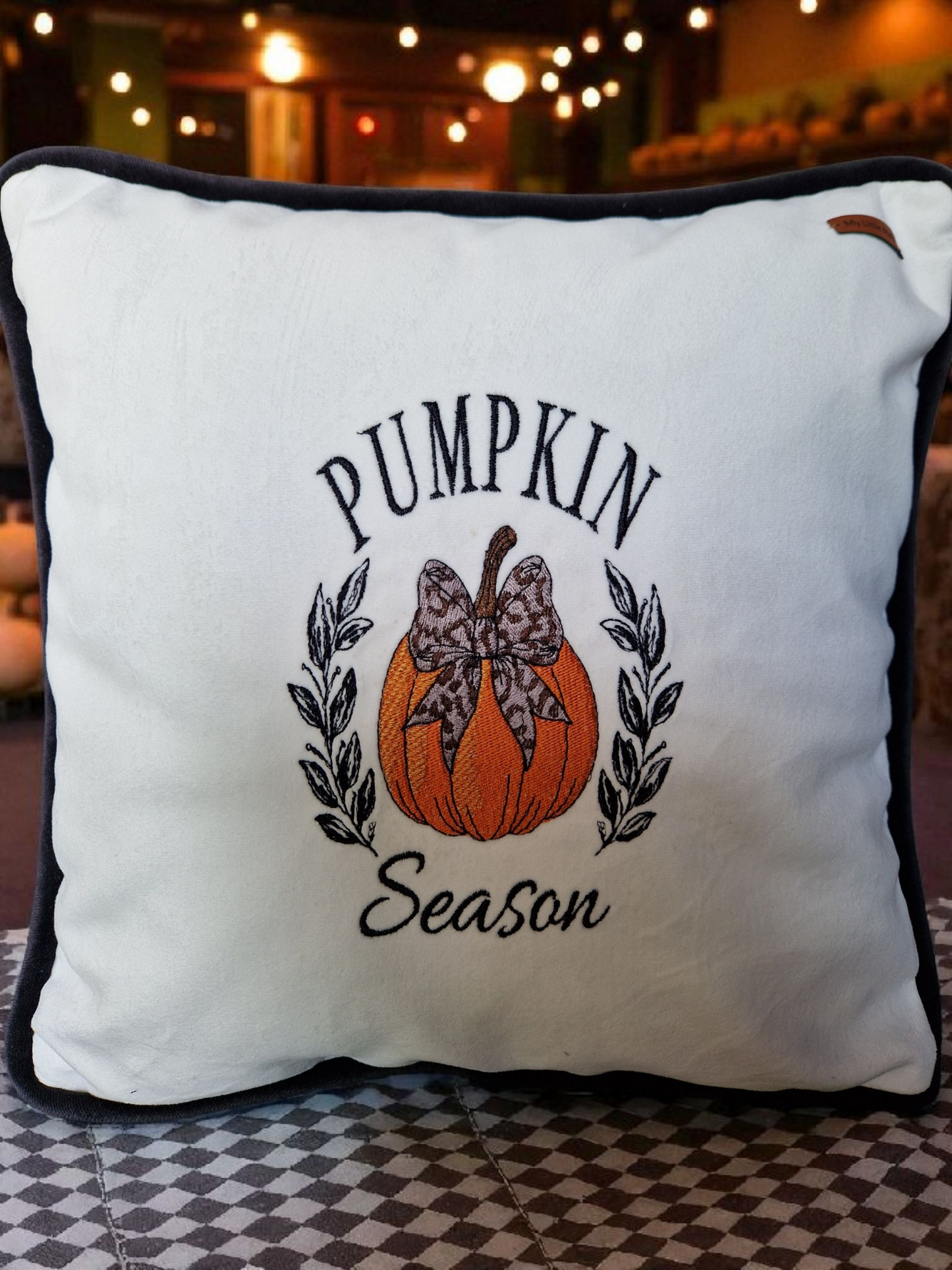 Embroidered Autumn Cushion