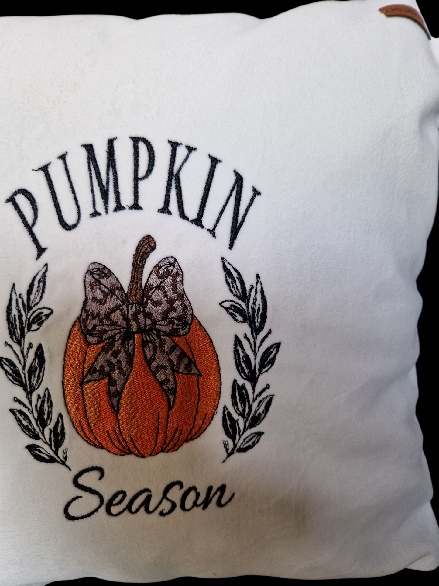 Embroidered Autumn Cushion