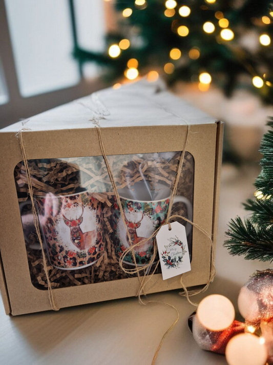 Christmas mugs gift box