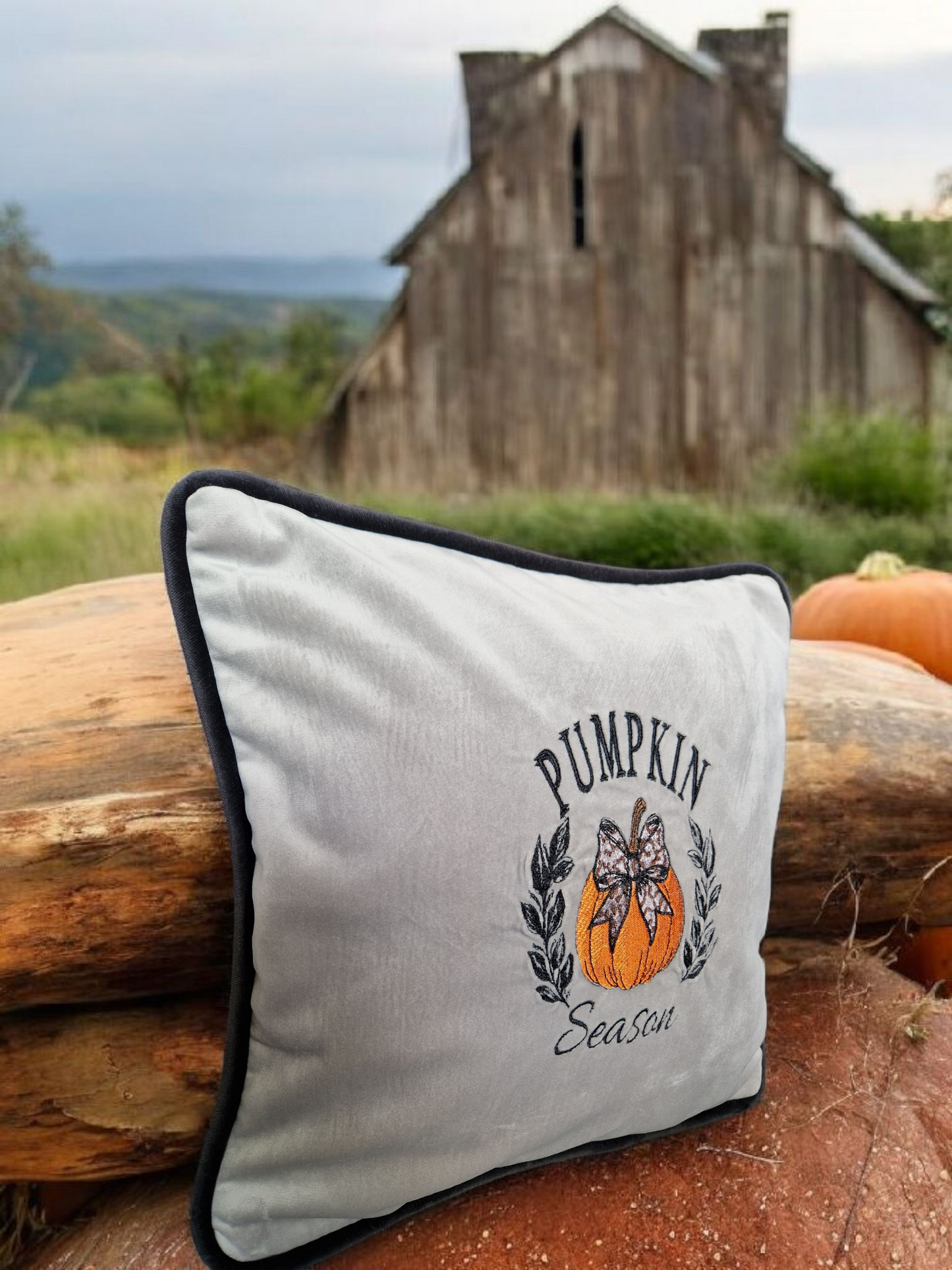 Embroidered Autumn Cushion