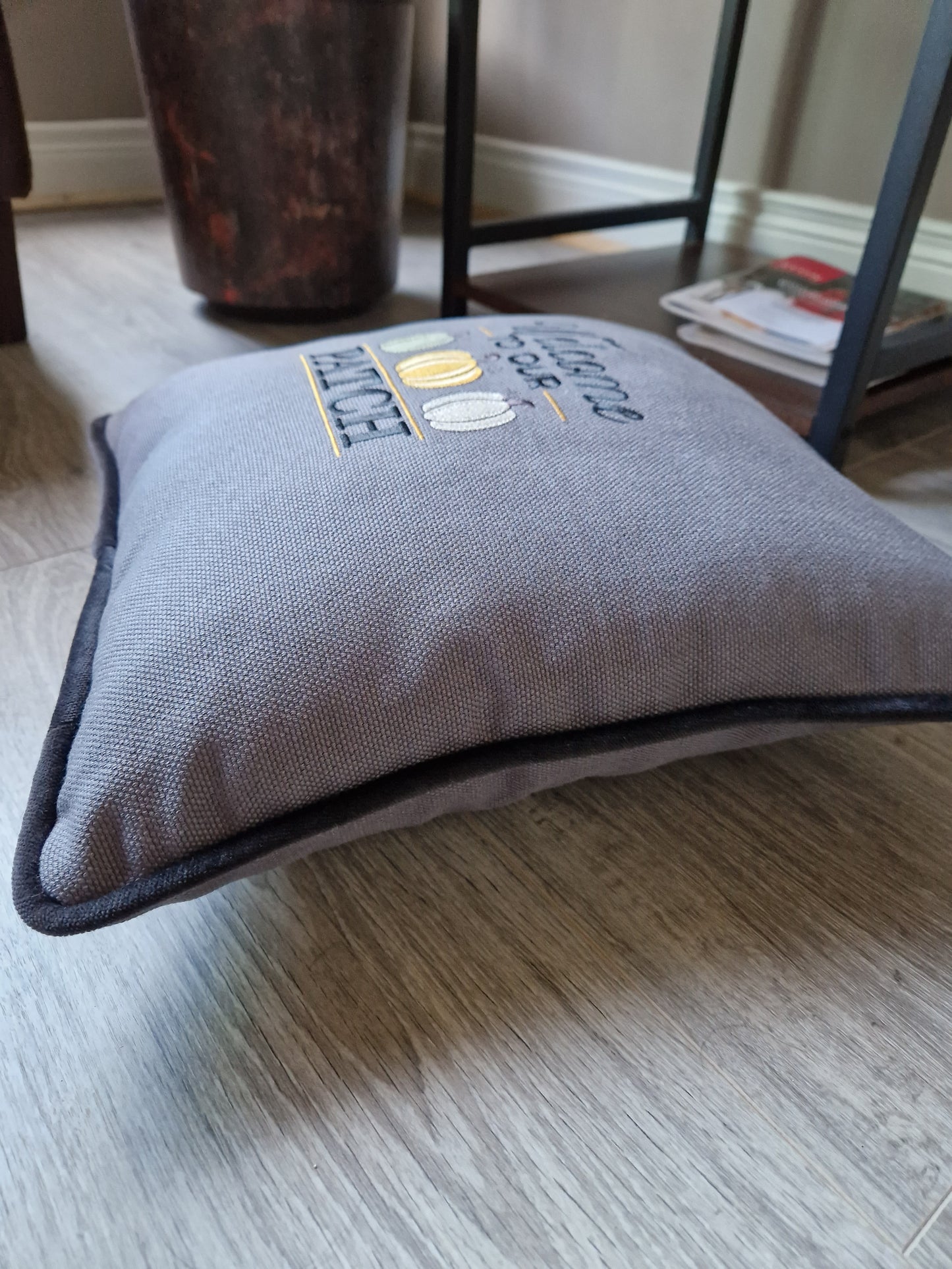 Embroidered Autumn cushion