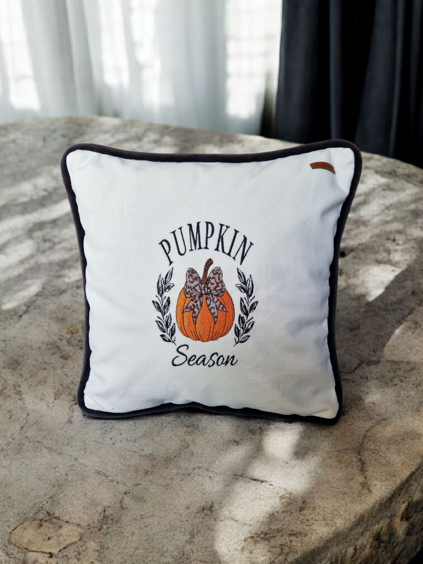 Embroidered Autumn Cushion