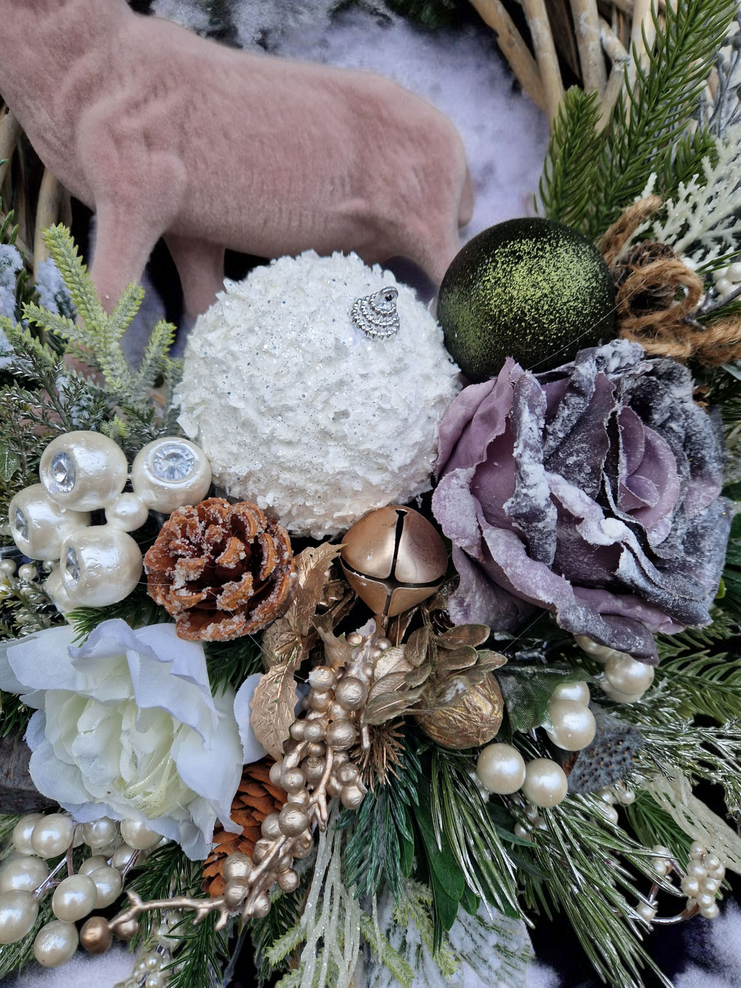 Reindeer Christmas door wreath
