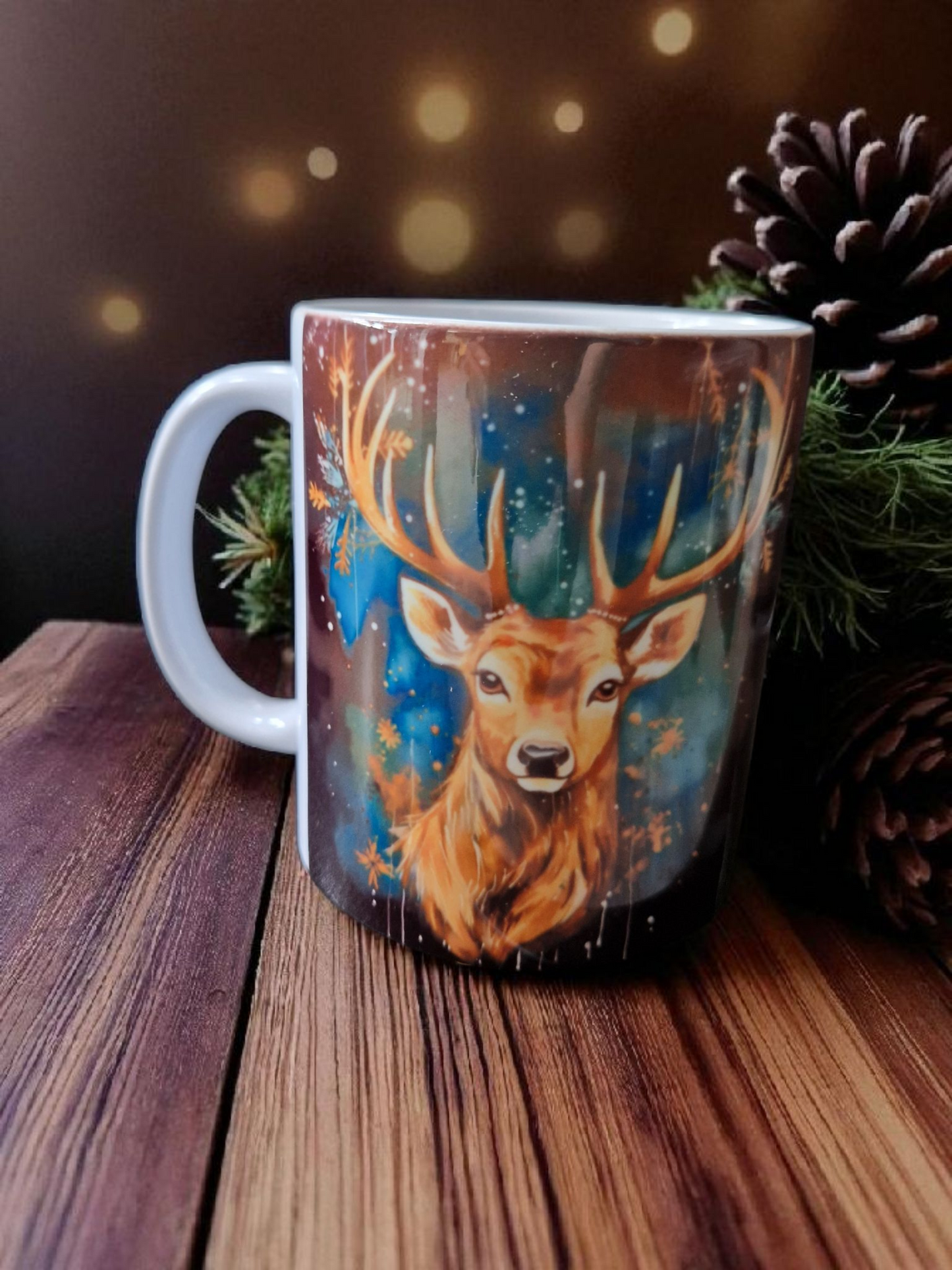 Christmas blue mugs gift box