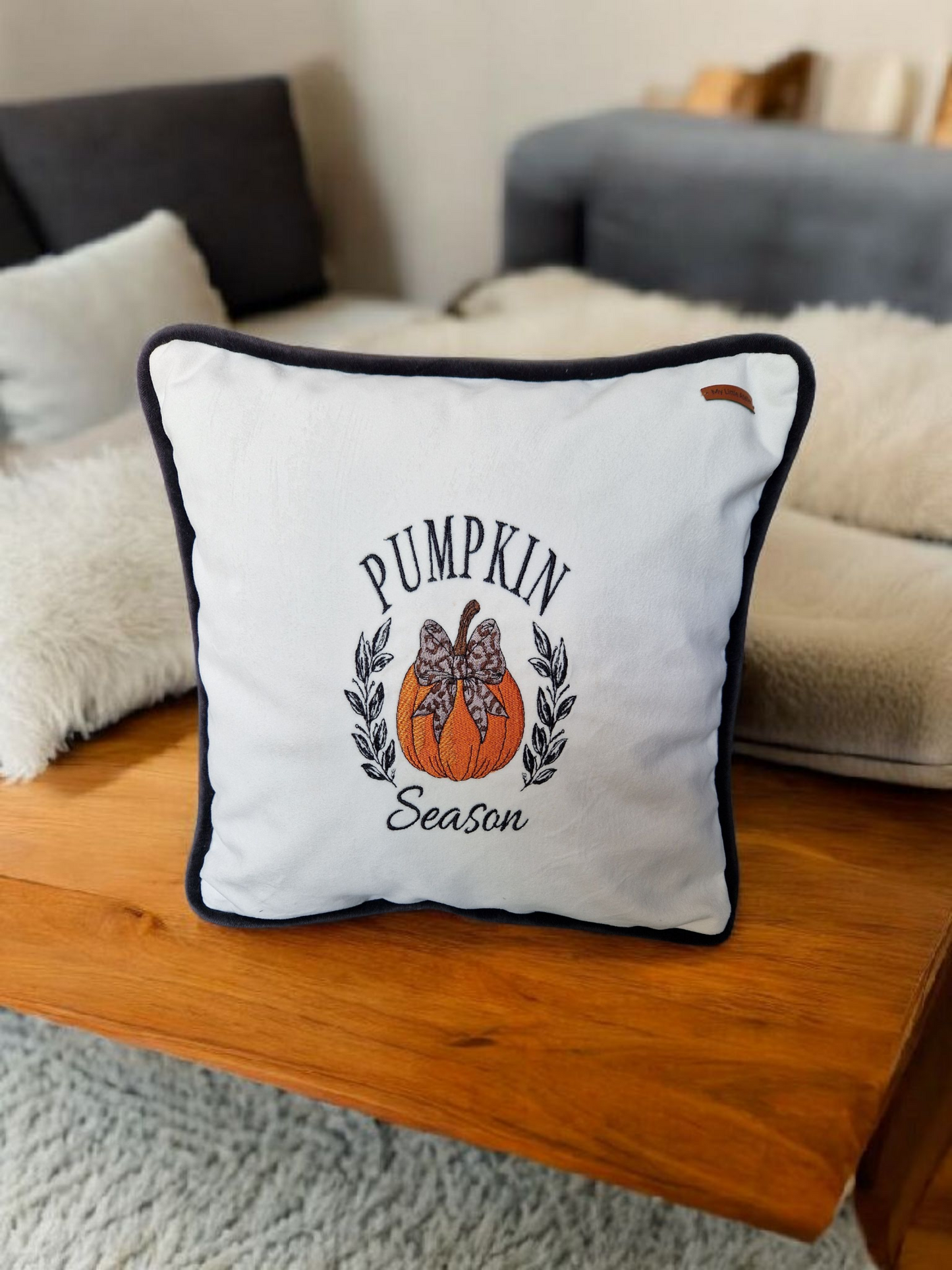 Embroidered Autumn Cushion