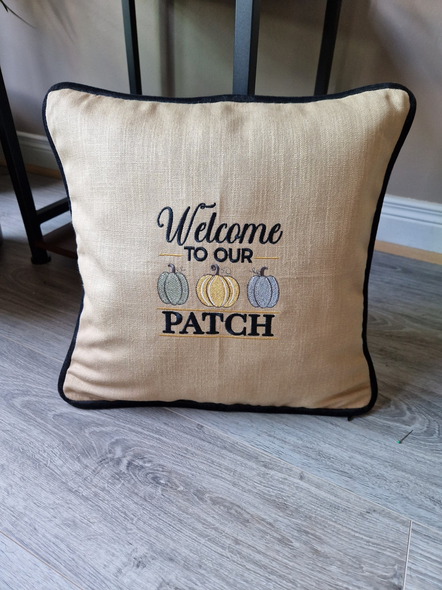 Embroidered Autumn cushion