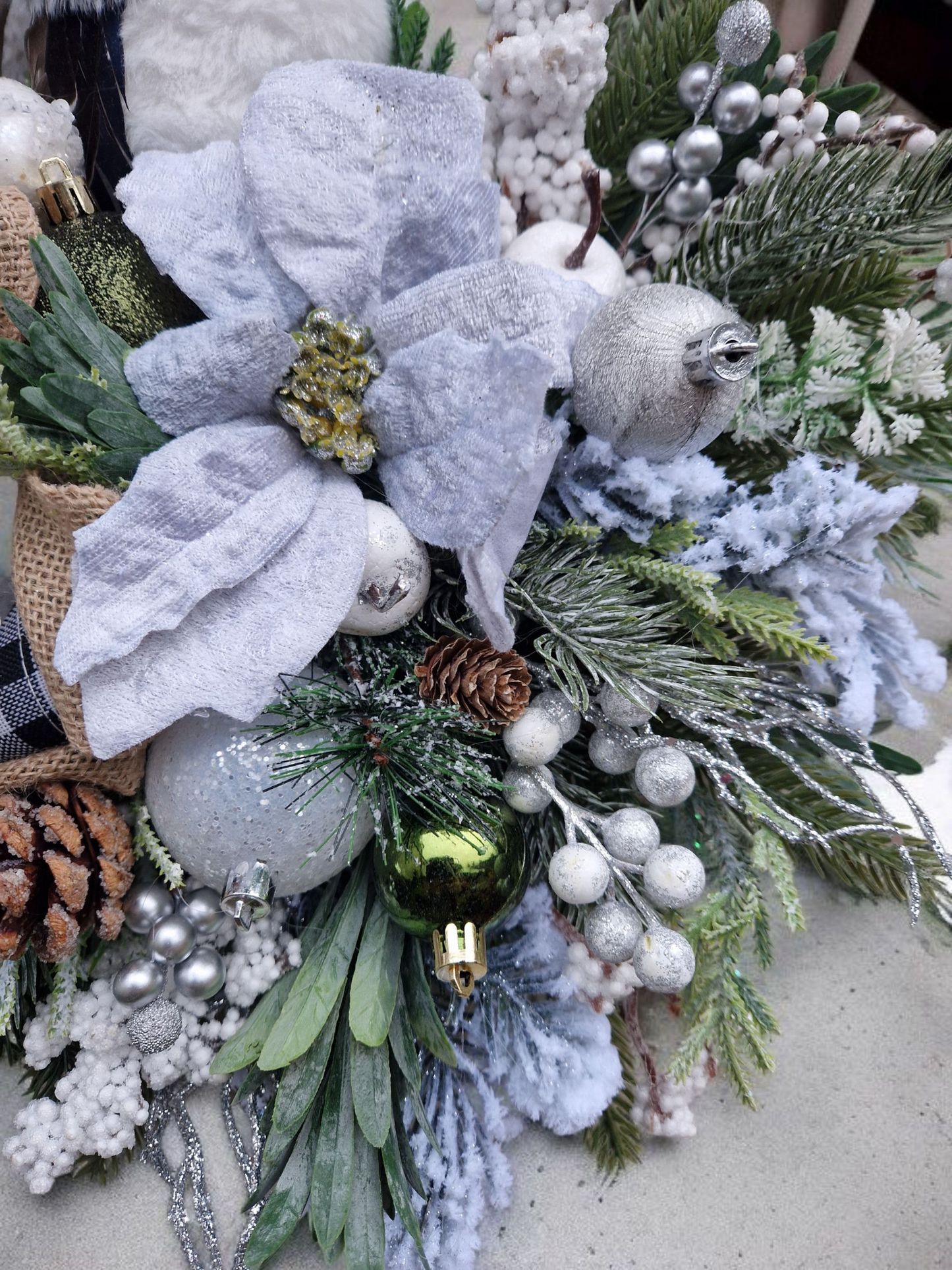 Christmas door wreath with owl