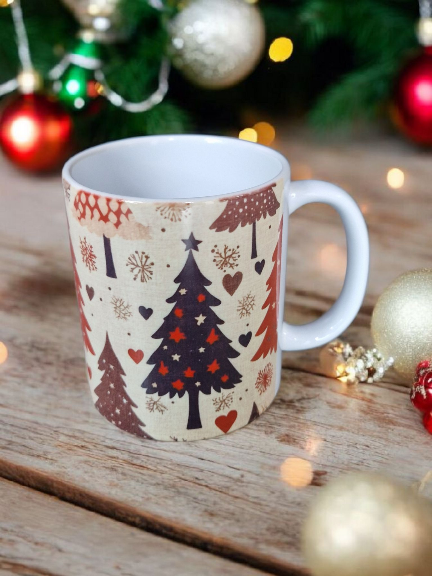 Christmas trees mugs gift box