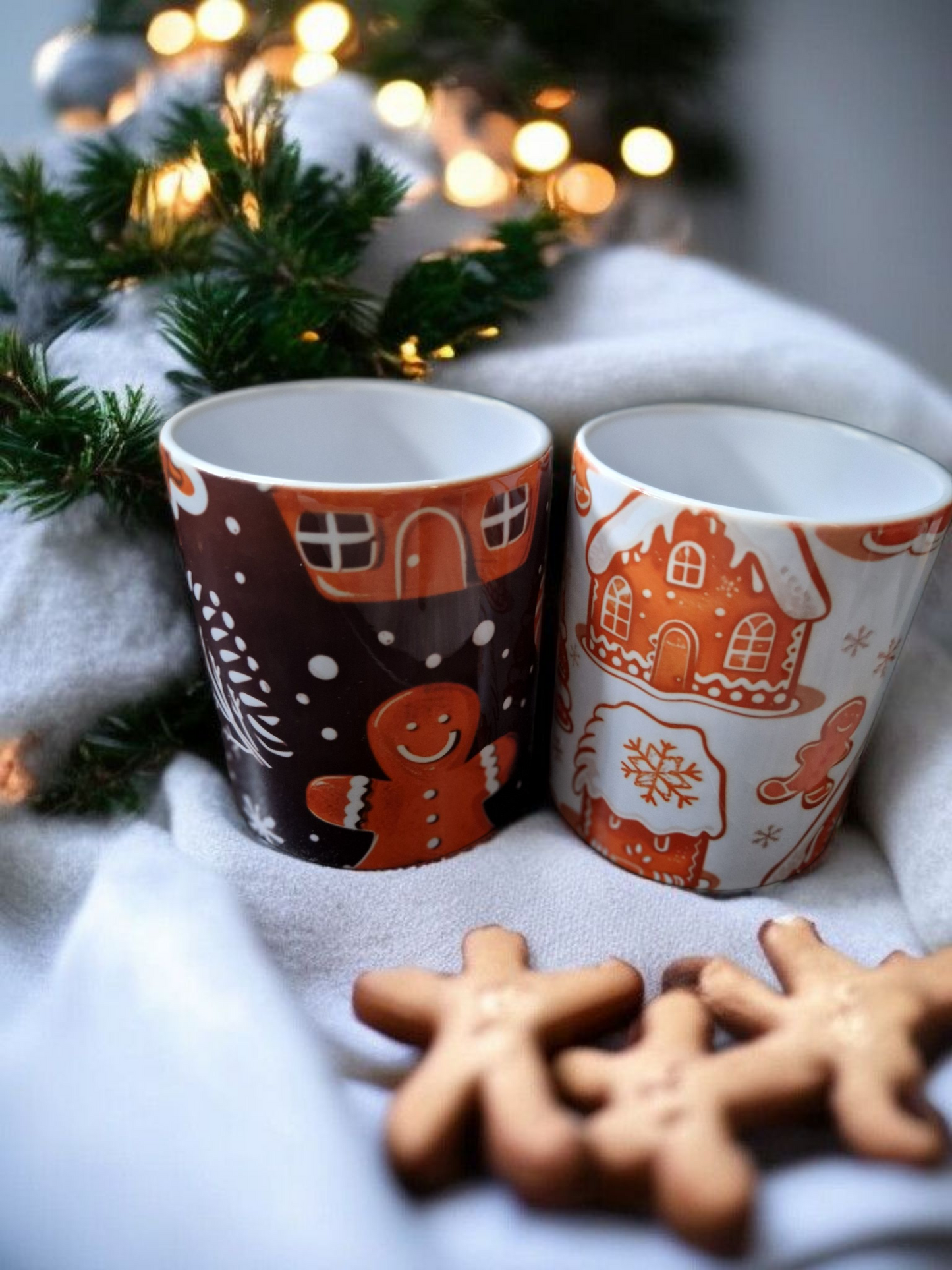 Gingerbread Christmas mugs gift box