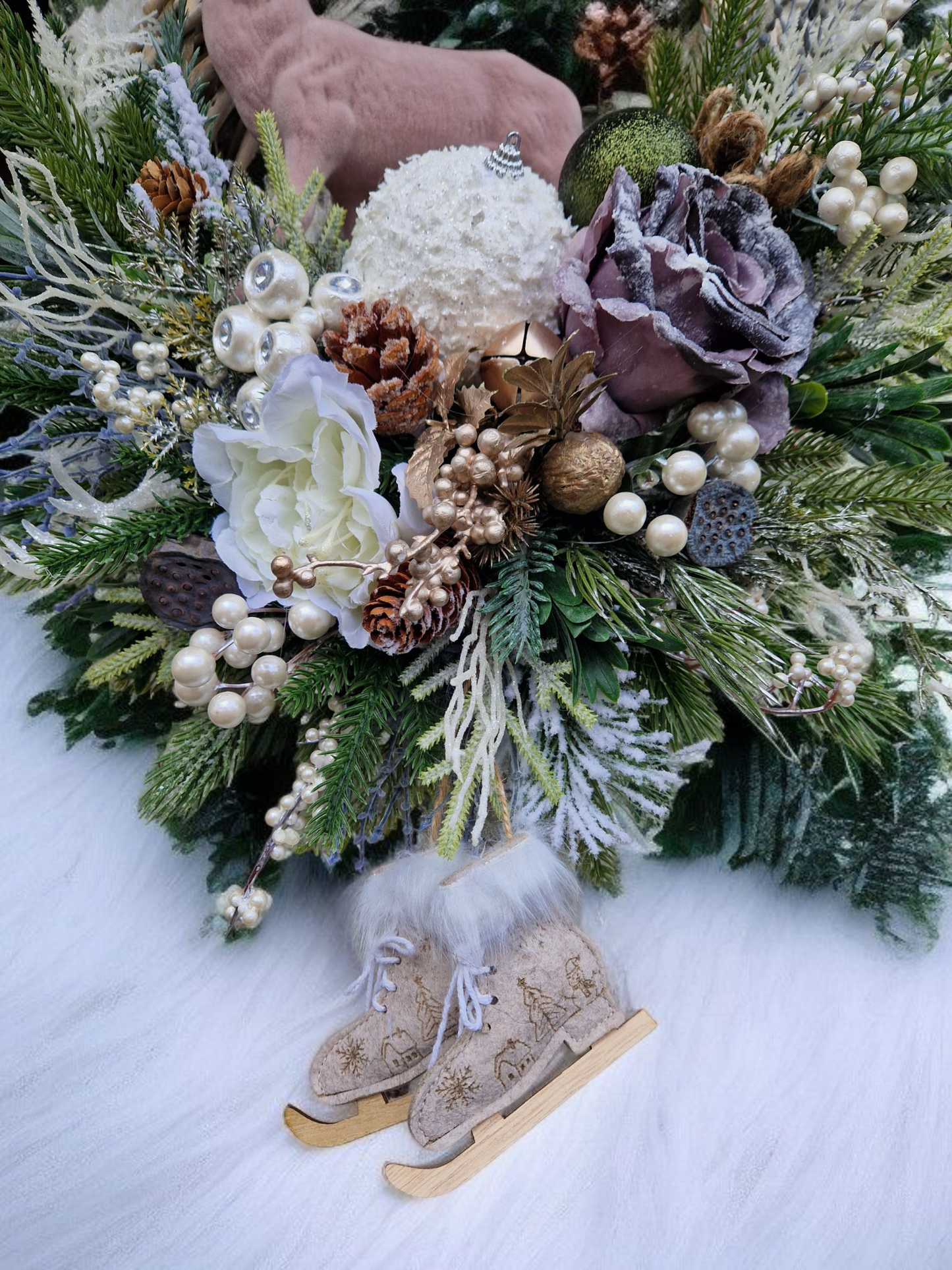 Reindeer Christmas door wreath