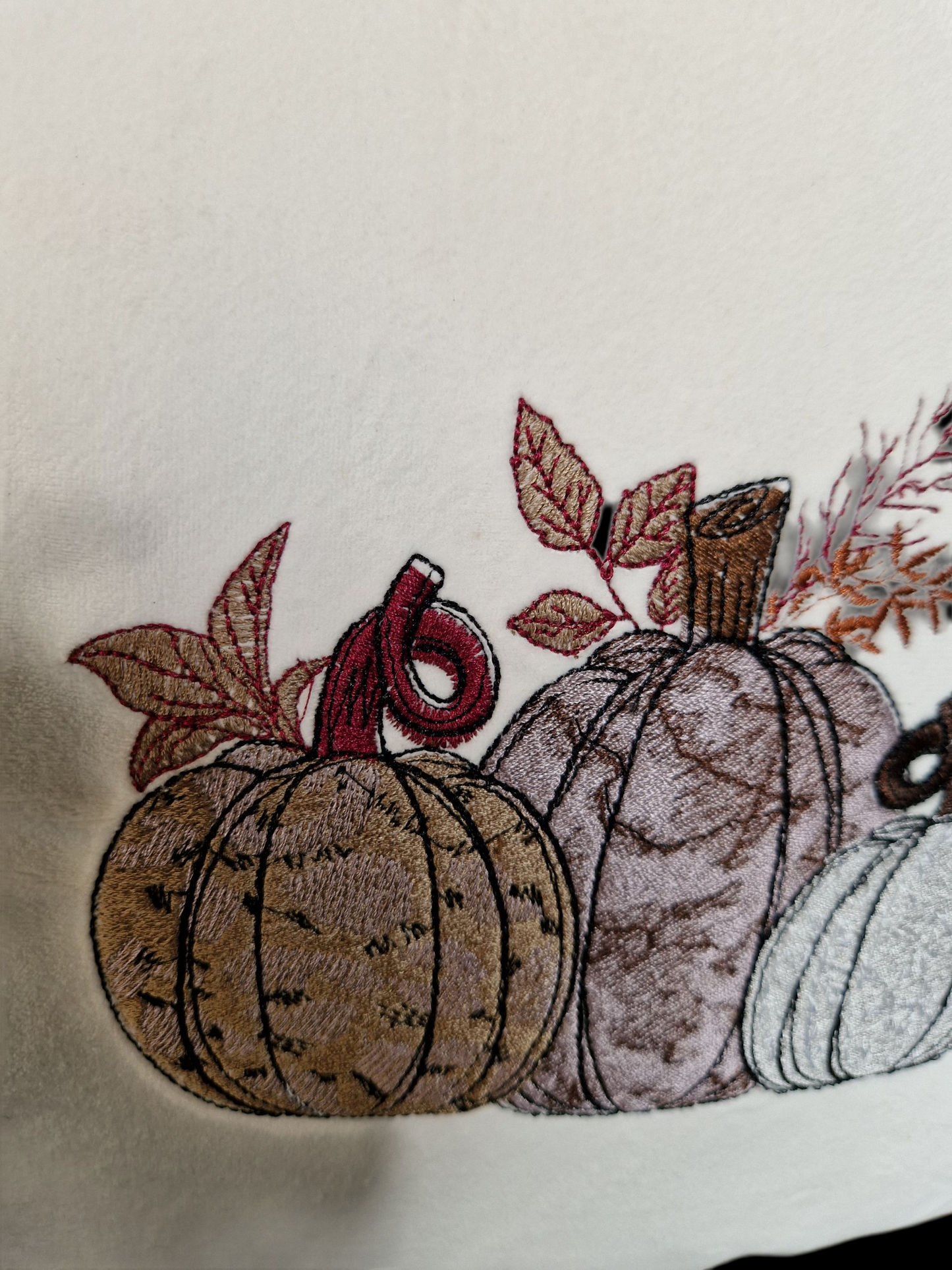 Embroidered Autumn Cushion