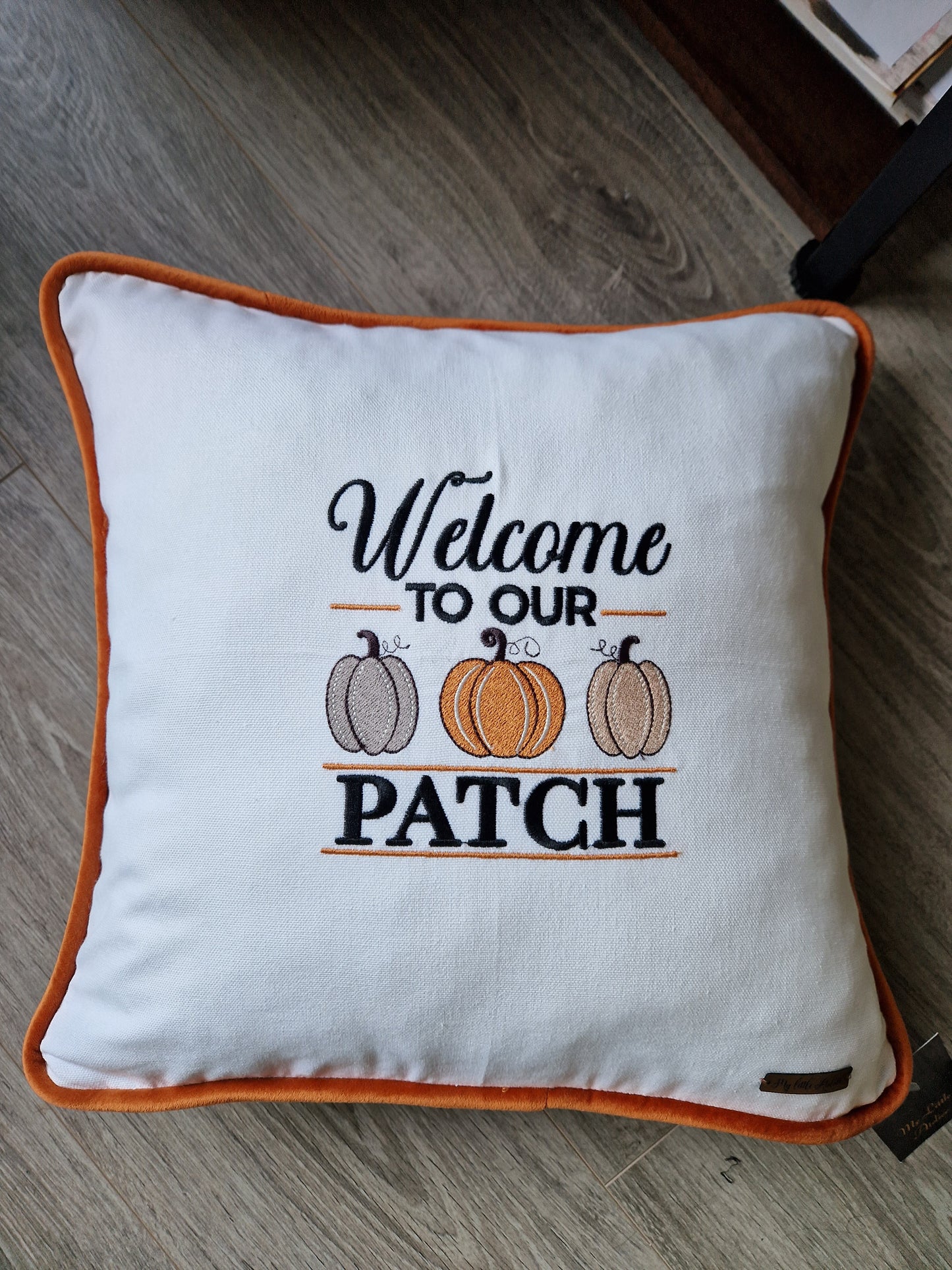 Embroidered Autumn cushion