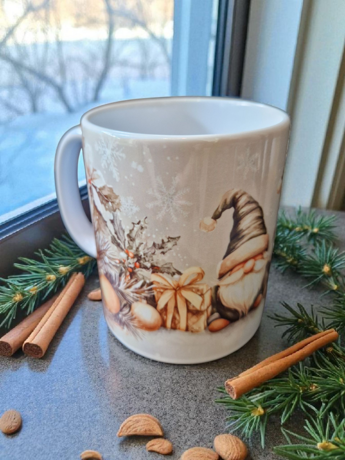 Christmas gnomes mug