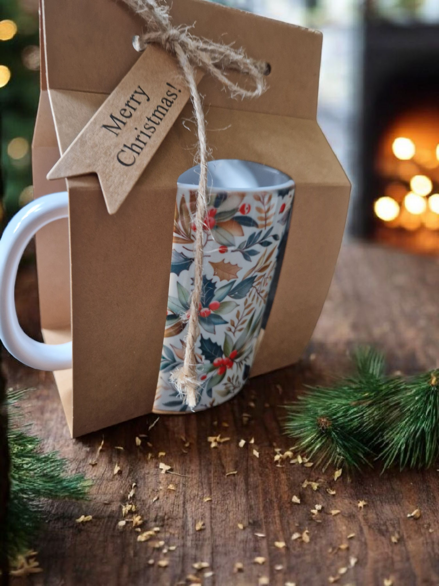 Holy berries Christmas mug