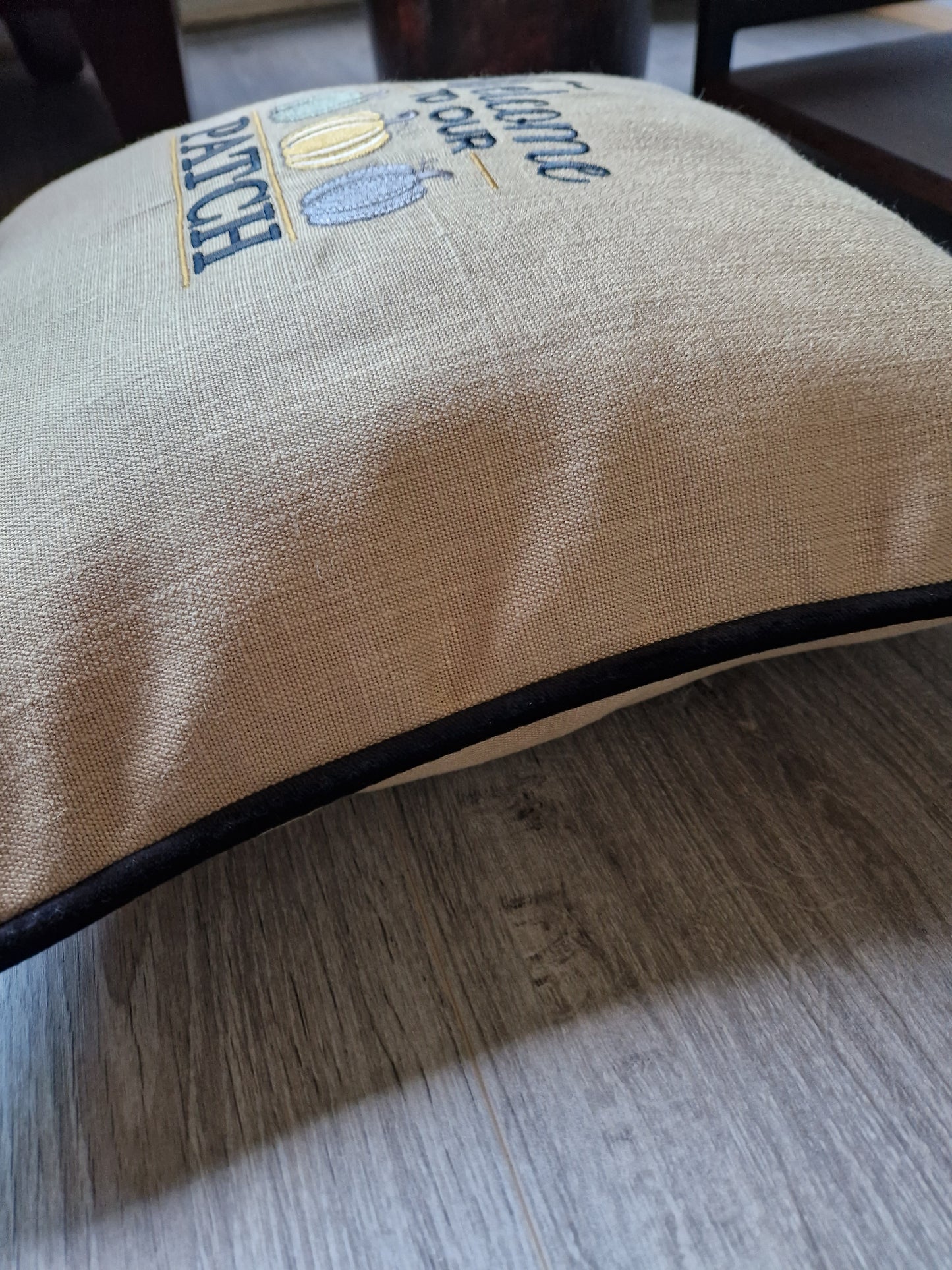 Embroidered Autumn cushion