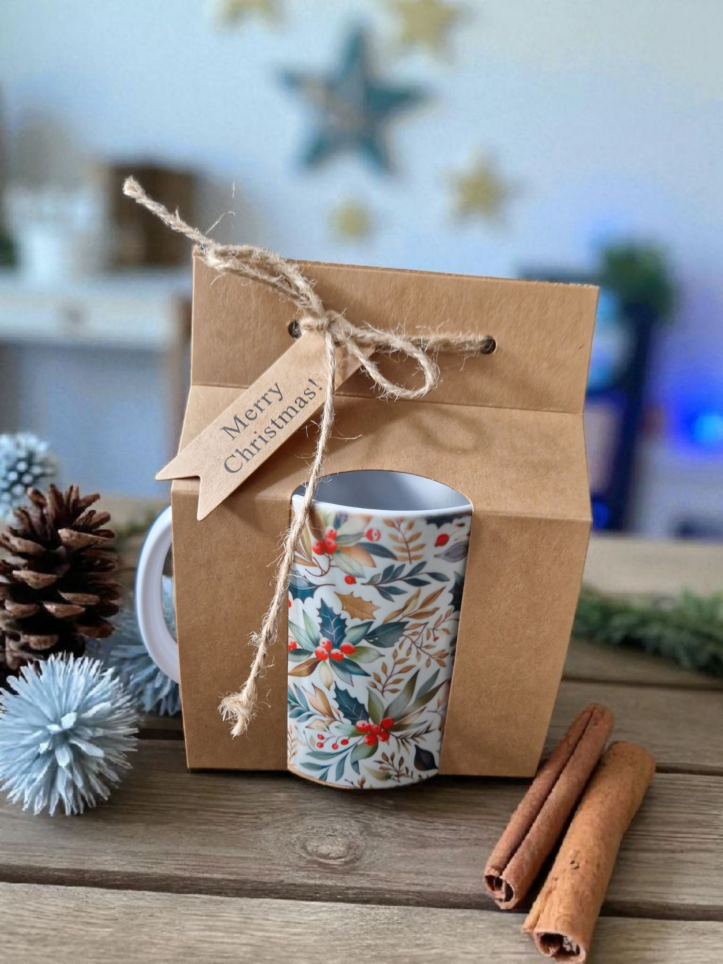 Holy berries Christmas mug