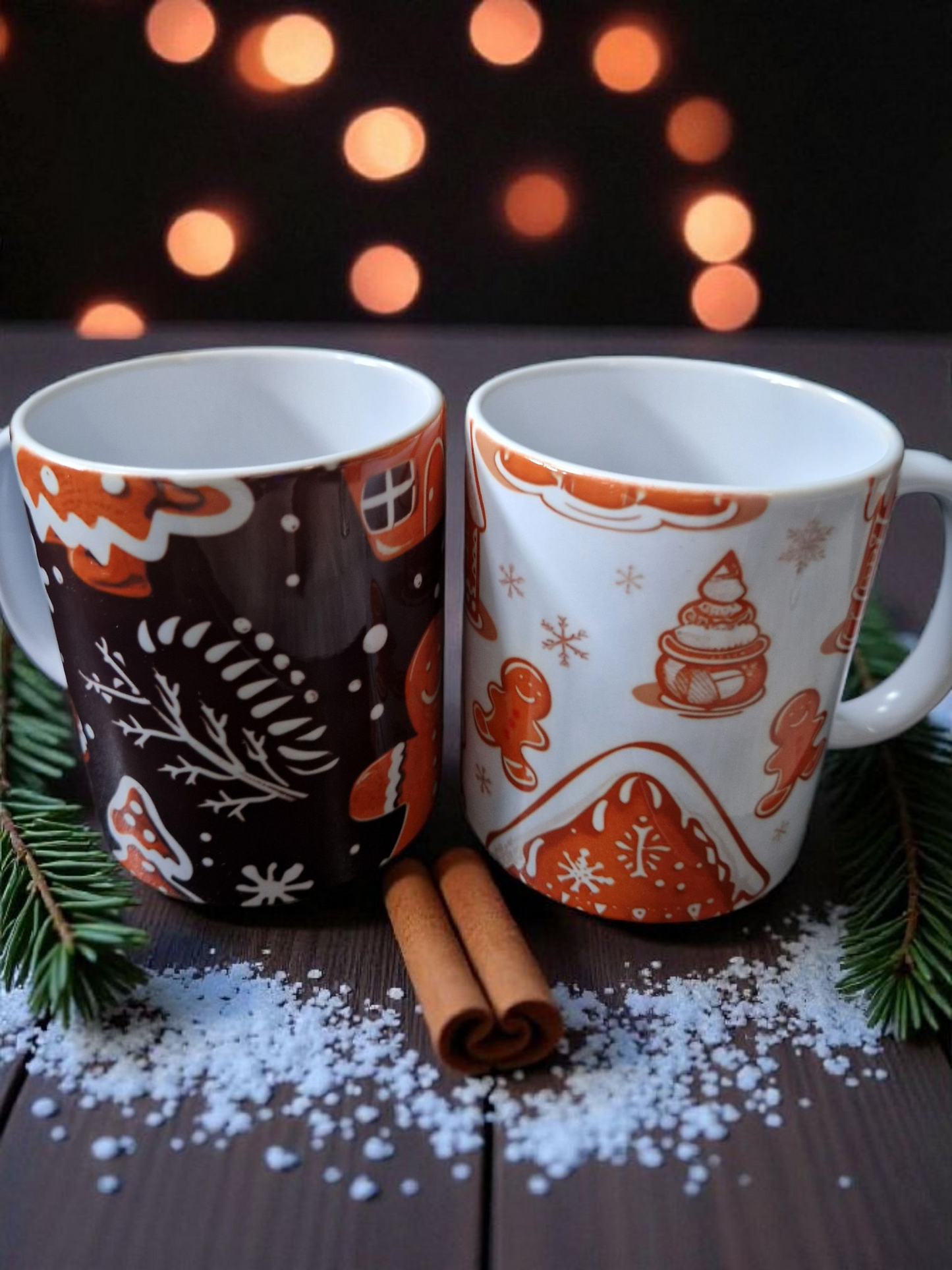 Gingerbread Christmas mugs gift box