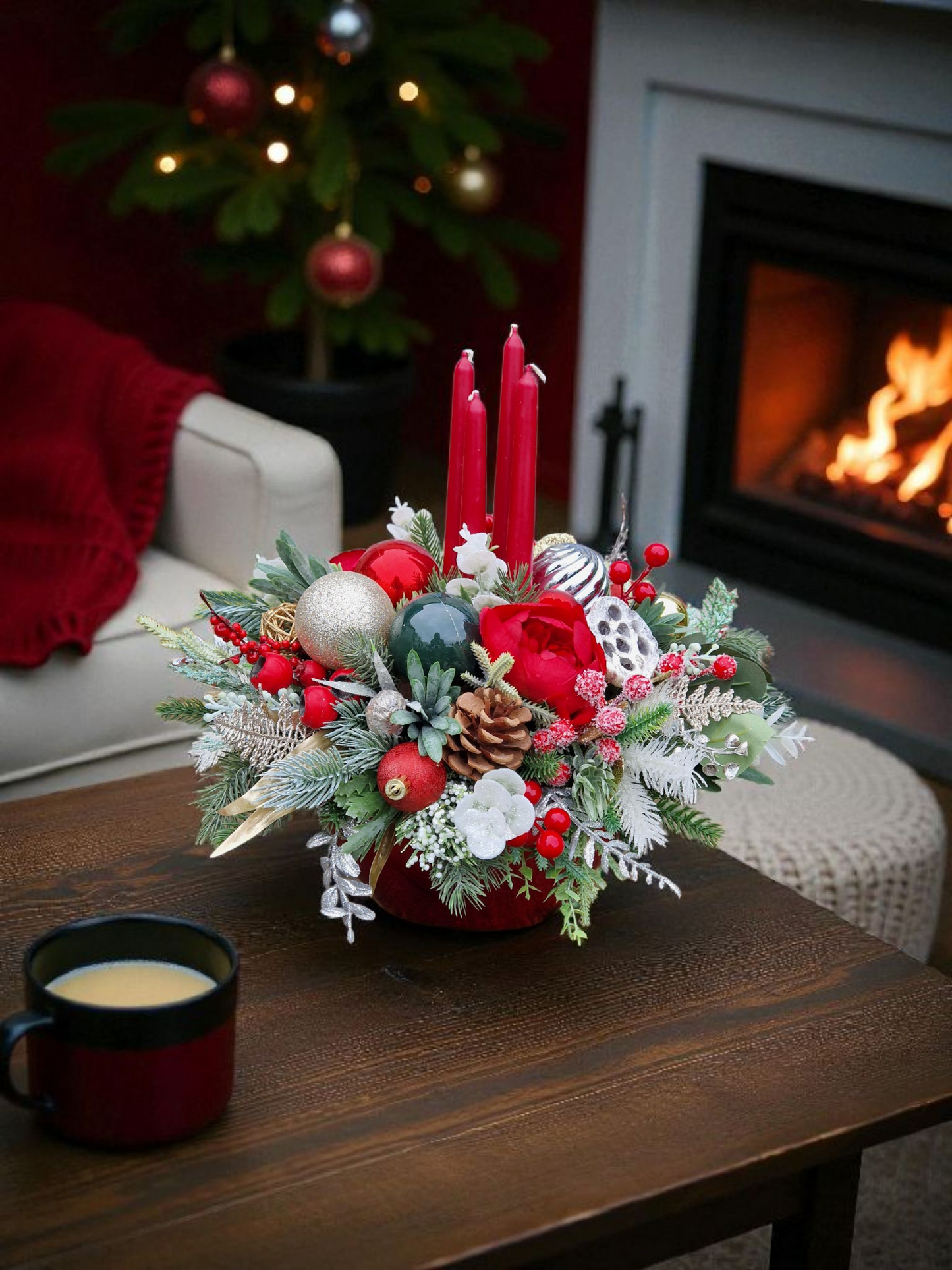 Christmas floral arrangement