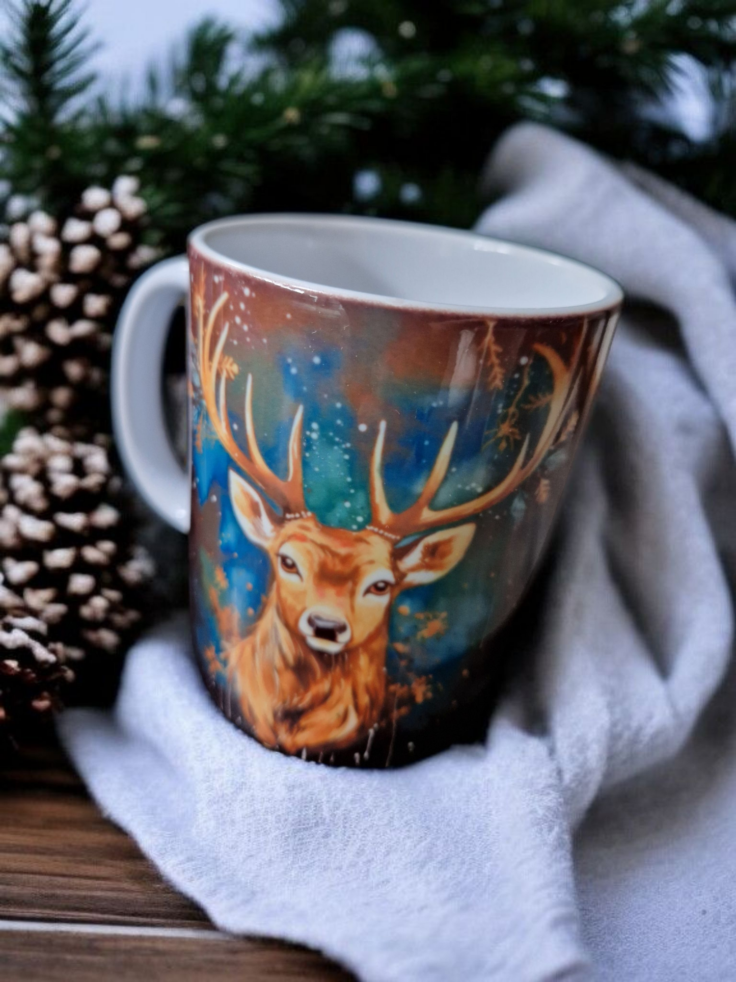 Christmas blue mugs gift box