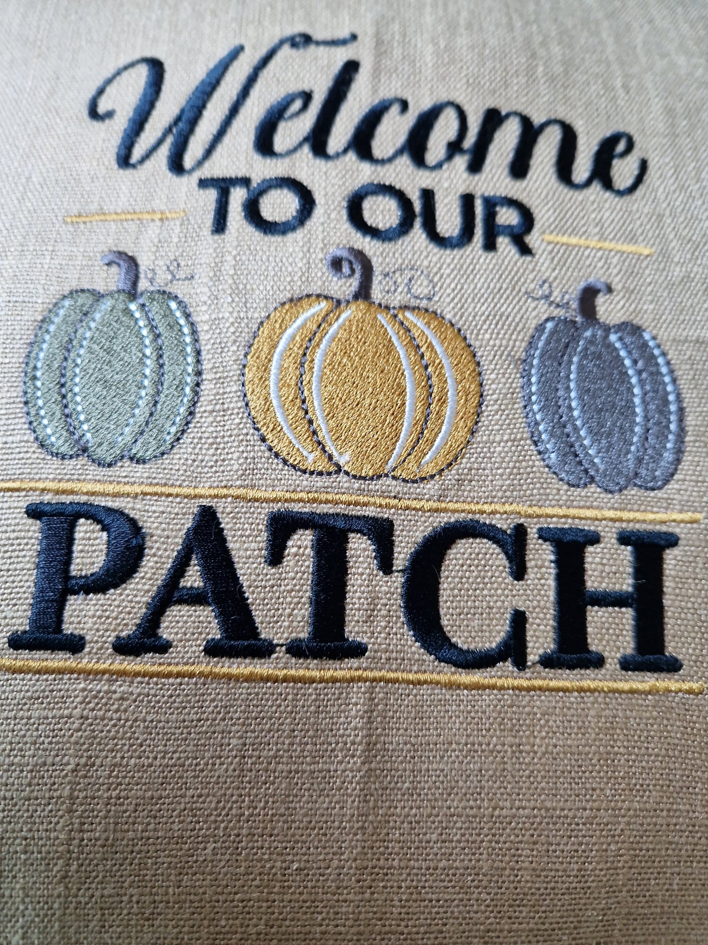 Embroidered Autumn cushion