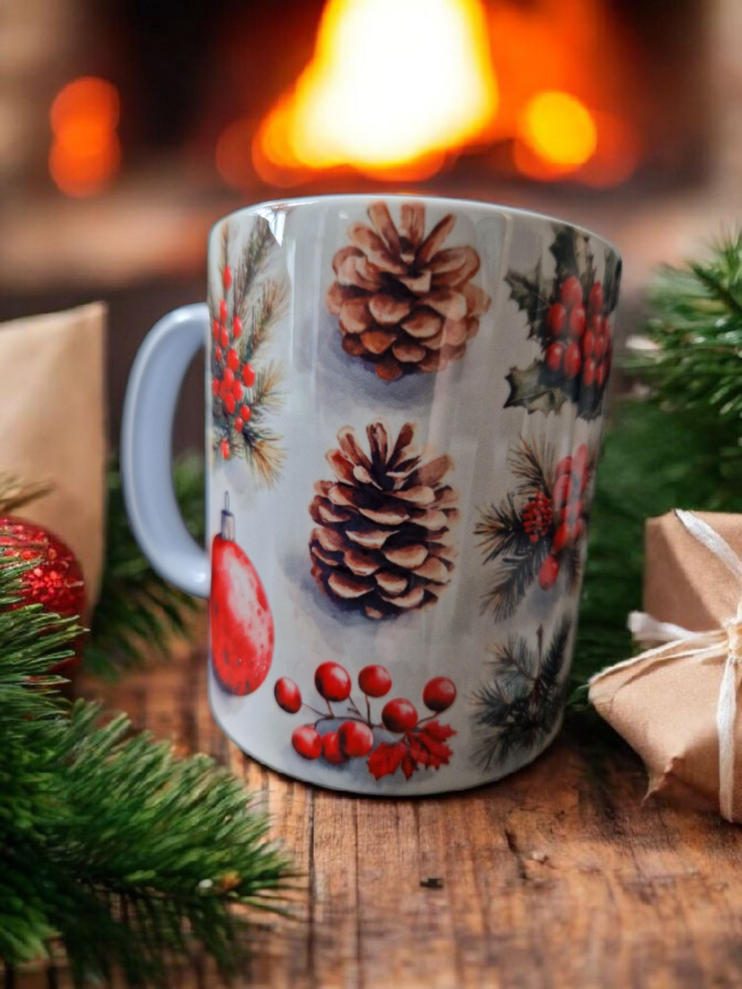 Christmas theme mugs gift box