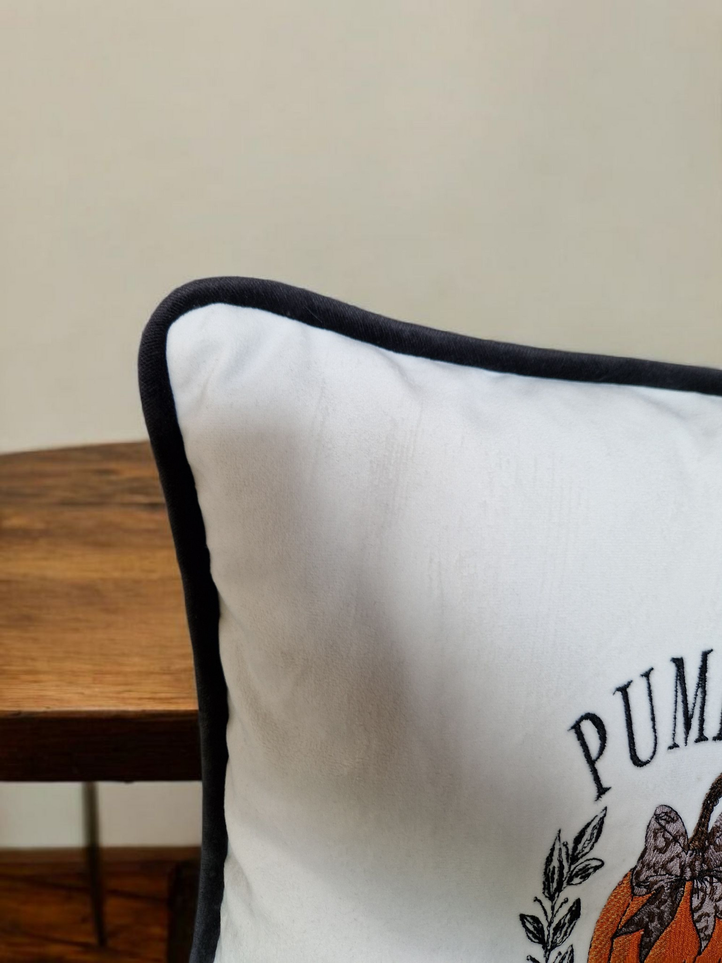 Embroidered Autumn Cushion